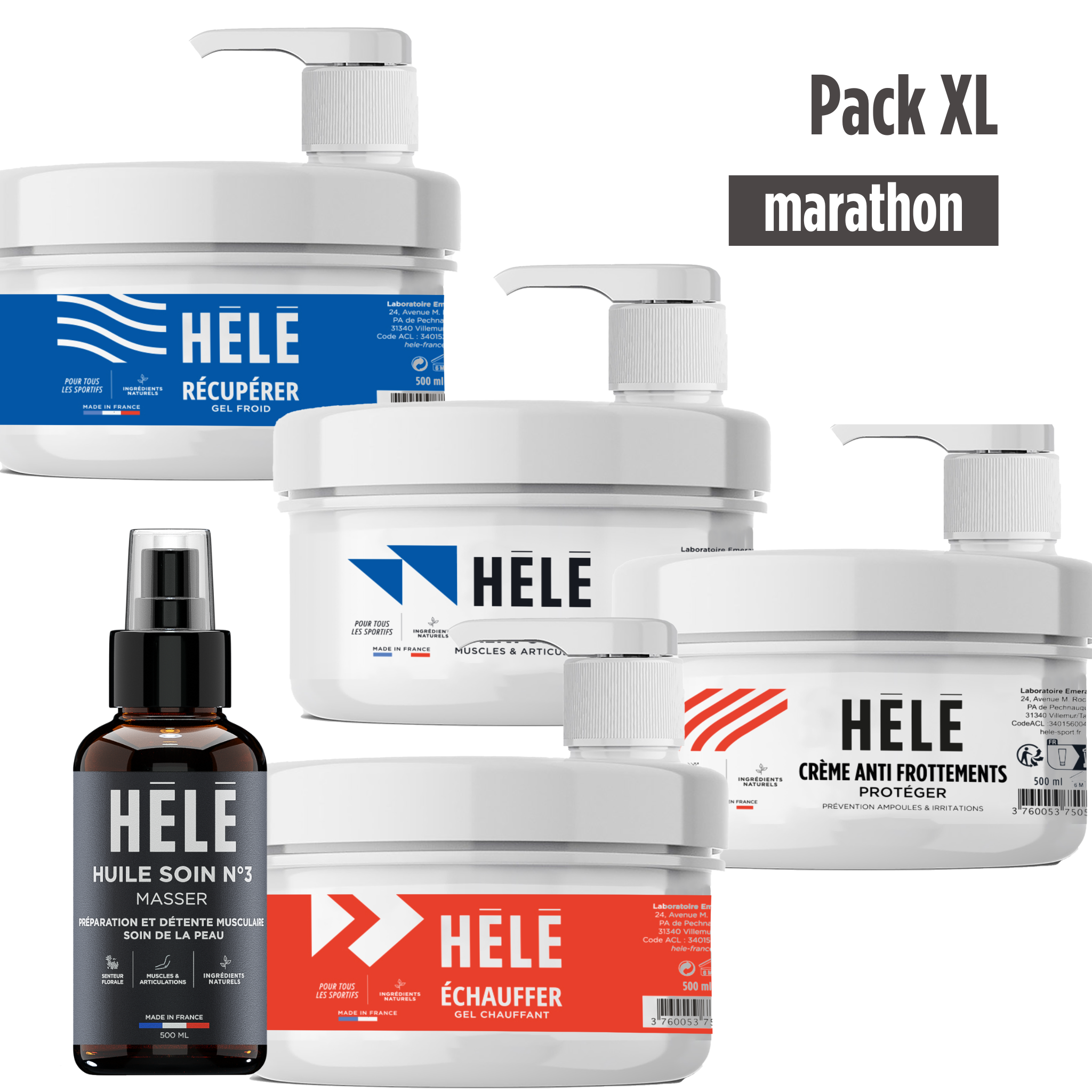 Hélé Pack Marathon routine complète huile neutre XL