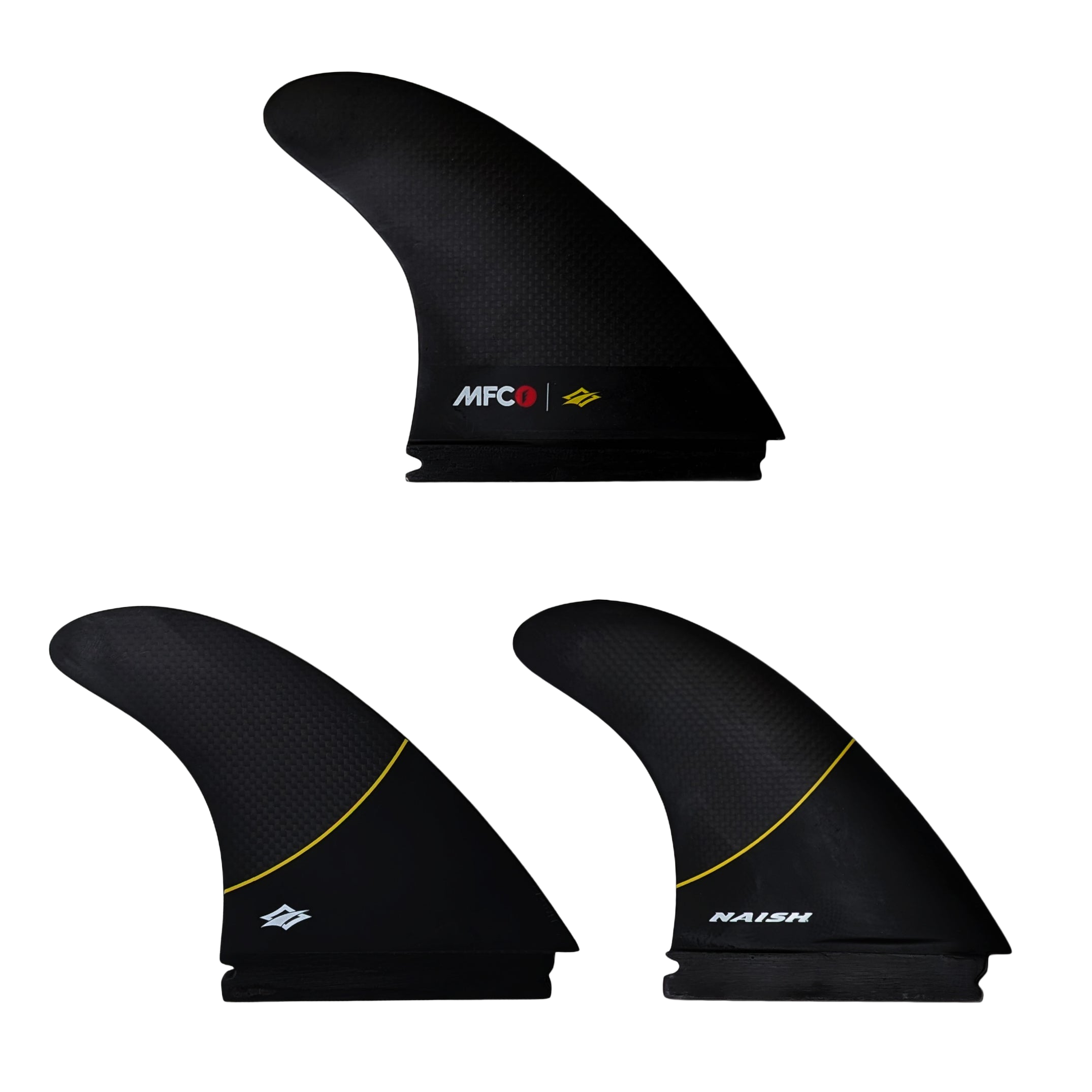 Naish Future Thruster Fin Set ailerons surf Noir 3 pièces