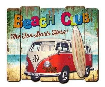 SURFPISTOLS Beach Club tableau déco bois plage